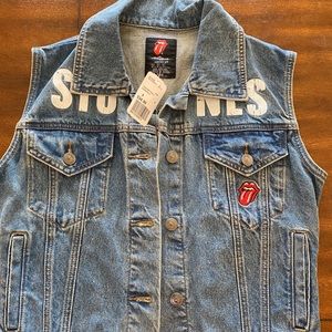 Rolling Stones oversized jean vest